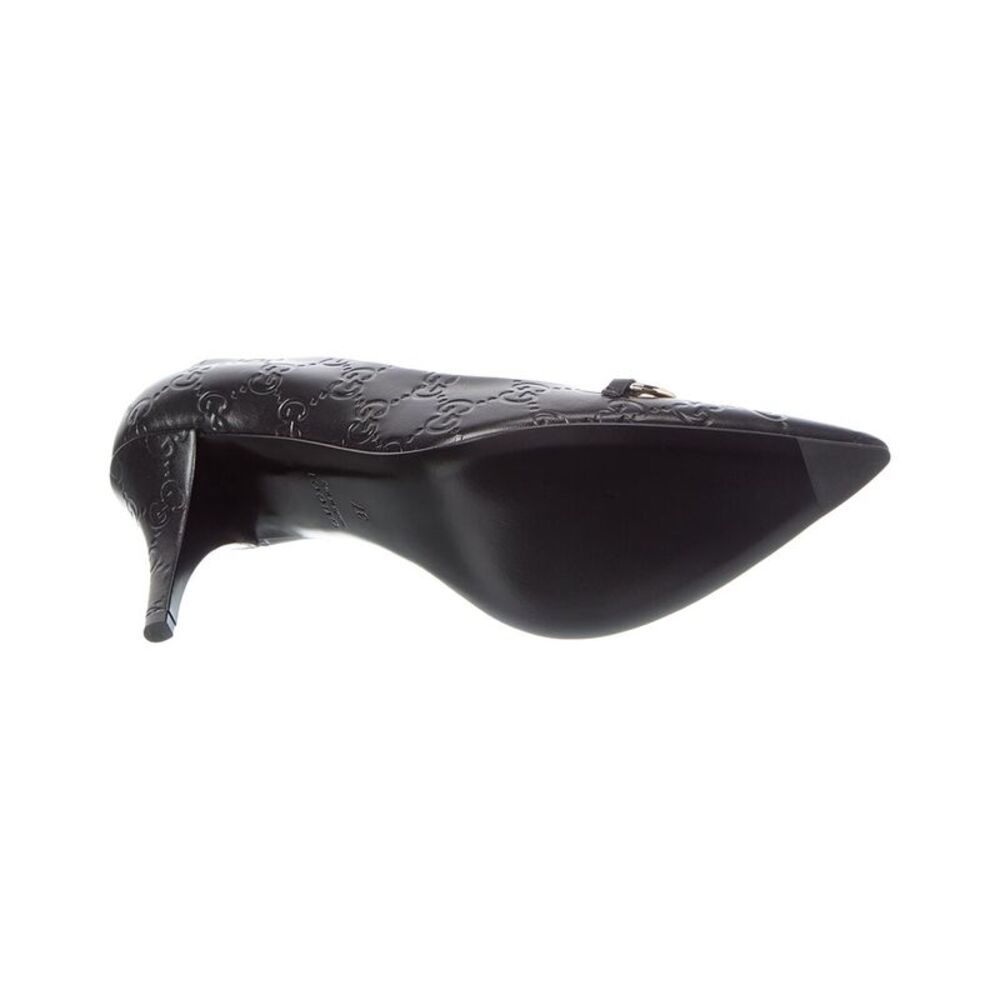 Gucci Horsebit Gg Leather Pump, Black - Picture 4 of 5